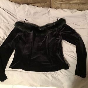 Black velvet top